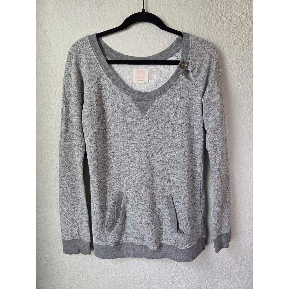 Quiksilver Heather Gray‎ Long Sleeve Pullover Sweatshirt Size Medium